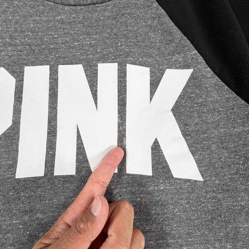 Victorias Secret By Pink Sweatshirt Womens M Multicolor Colorblock Fleece Lined - Picture 2 of 16